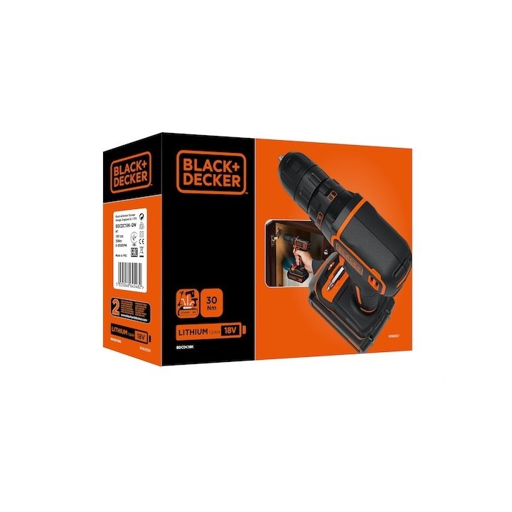 Black & Decker BDCDC18-QW trapano 650 RPM nero arancione