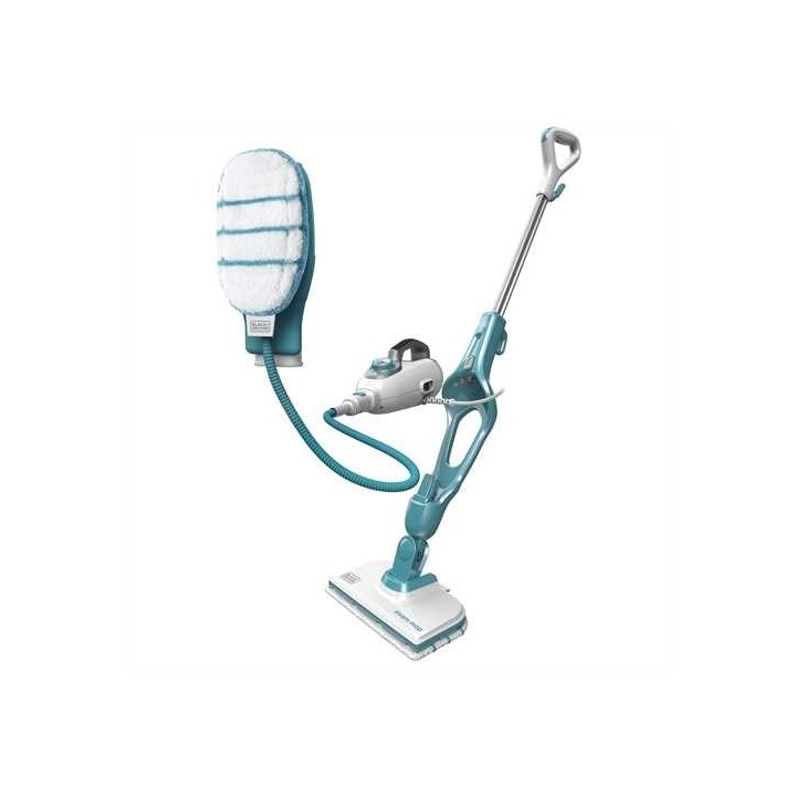 Black+Decker 9IN1 pulitore a vapore 0.5 l 1300 W turchese bianco