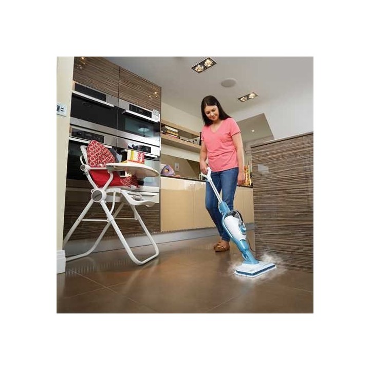 Black+Decker 9IN1 pulitore a vapore 0.5 l 1300 W turchese bianco