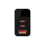 Caricabatterie da parete LCD USB + USB-Cx2 PD 65W GAN wattmetro nero