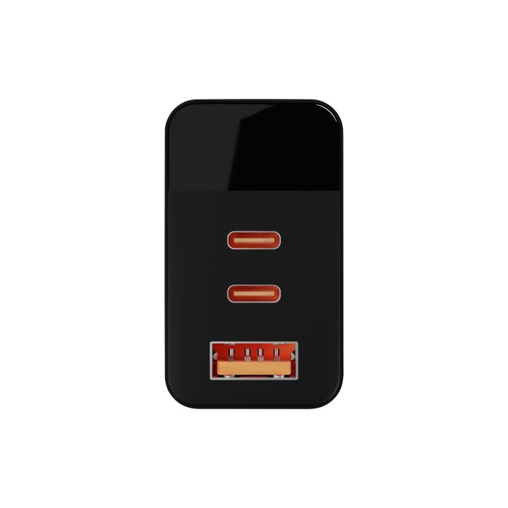 Caricabatterie da parete LCD USB + USB-Cx2 PD 65W GAN wattmetro nero