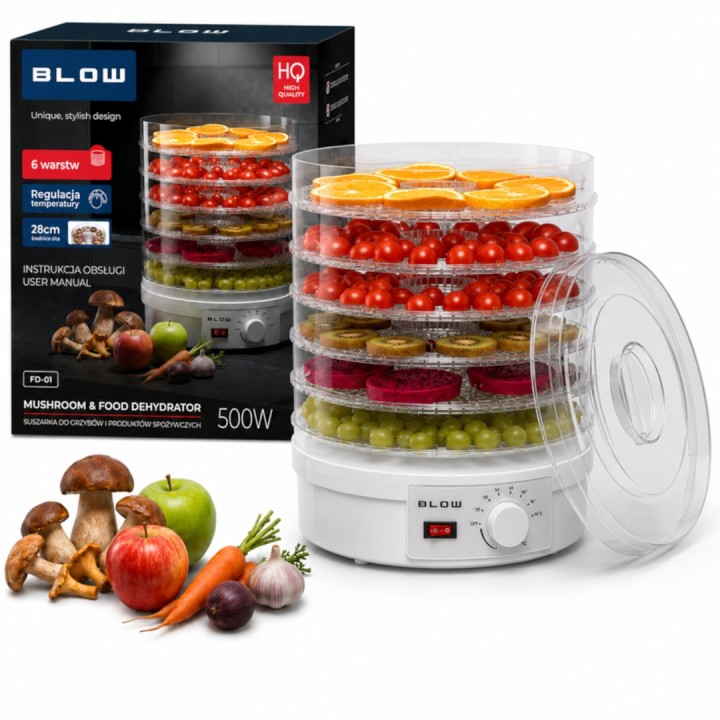 Essiccatore per funghi verdure e frutta 500W BLOW FD-01