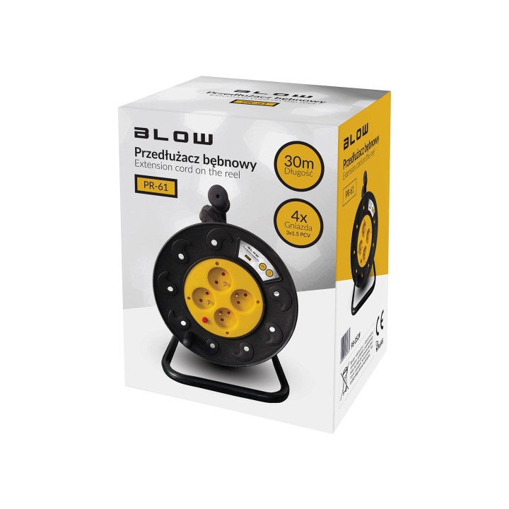 PR-61 Prolunga 4 prese con messa a terra 30m PVC tamburo 3x1.5mm