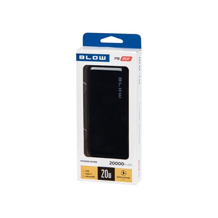 Power Bank 20000mAh QC+PD 20W + lightning PB20E