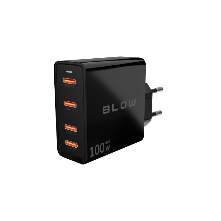 Caricabatterie da parete USB-Cx4 PD 100W GAN nero