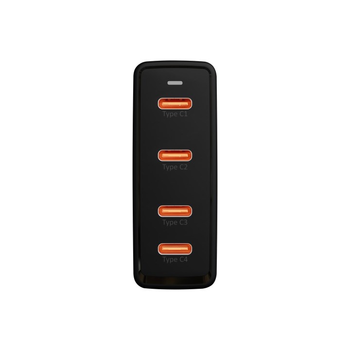 Caricabatterie da parete USB-Cx4 PD 100W GAN nero