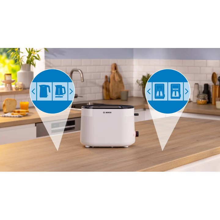 Bosch TAT2M121 Tostapane 6 2 fette 950 W Bianco