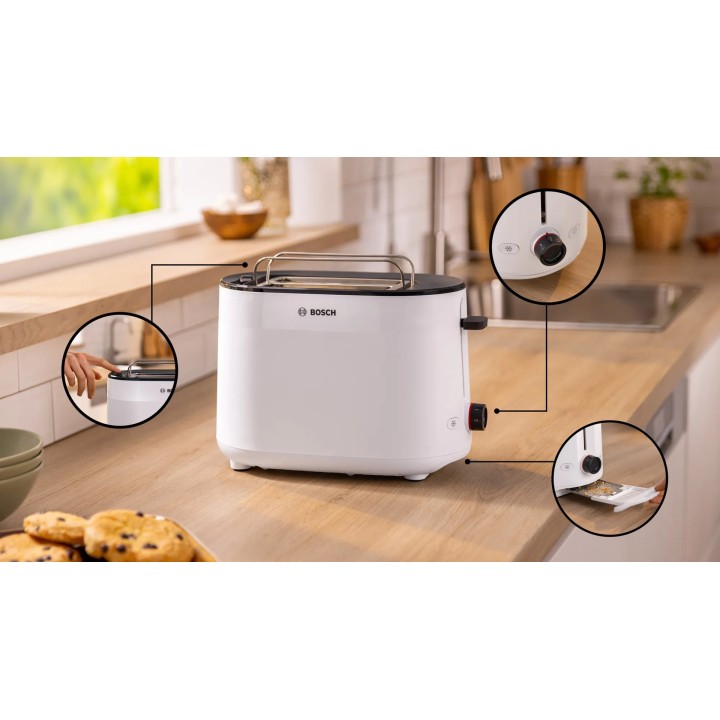 Bosch TAT2M121 Tostapane 6 2 fette 950 W Bianco
