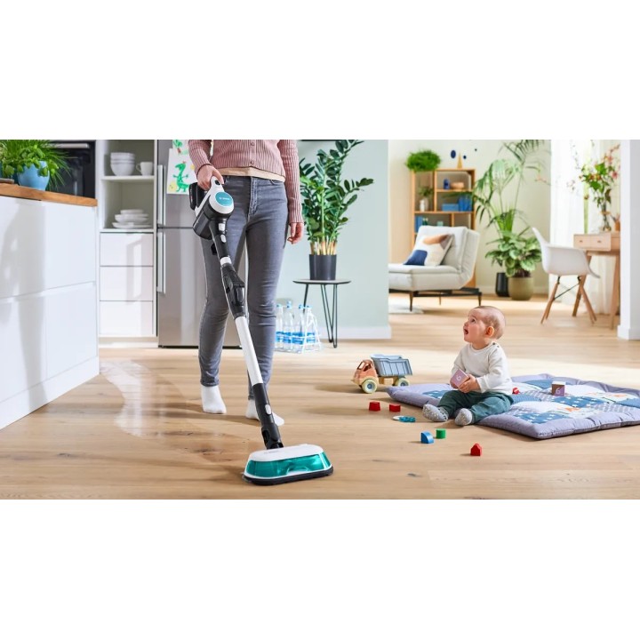 Aspirapolvere senza filo 2 in 1 aspira e lava Unlimited 7 ProHygienic Aqua bianco