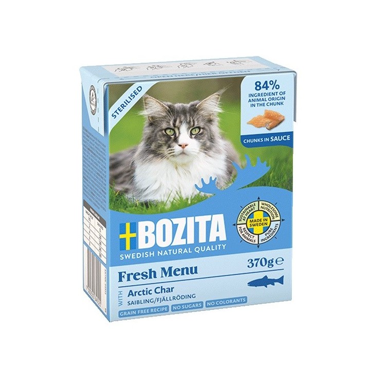 BOZITA Fresh Menu Sterilizzato Salmerino artico - cibo umido per gatti - 370g