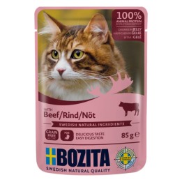 BOZITA Bocconcini di carne in gelatina con manzo – cibo umido per gatti – 85g