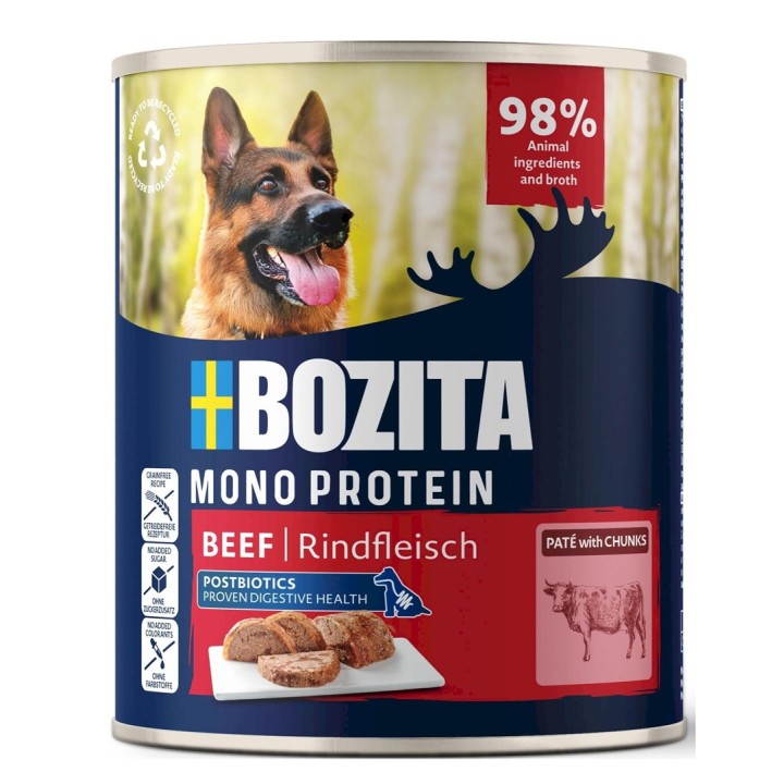 BOZITA Monoprotein Patè Manzo - cibo umido per cani - 800g