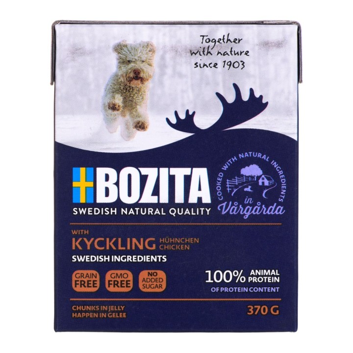 BOZITA Cibo umido per cani Bocconcini in gelatina Pollo 370 g
