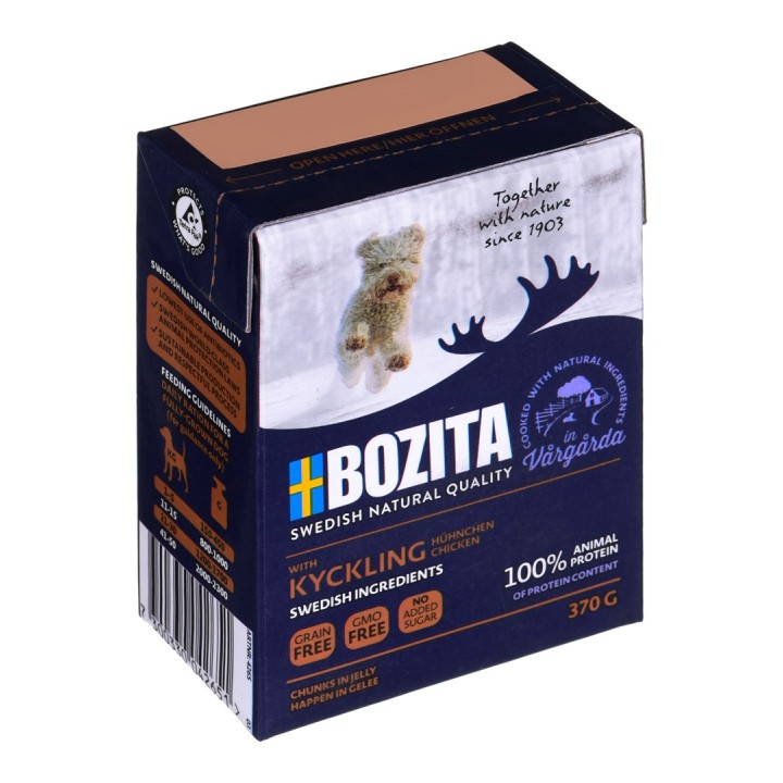 BOZITA Cibo umido per cani Bocconcini in gelatina Pollo 370 g