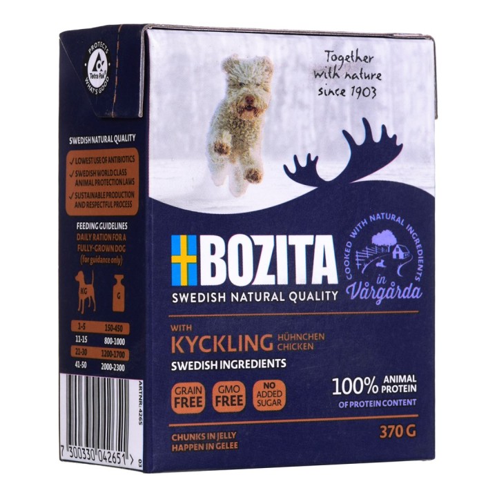 BOZITA Cibo umido per cani Bocconcini in gelatina Pollo 370 g