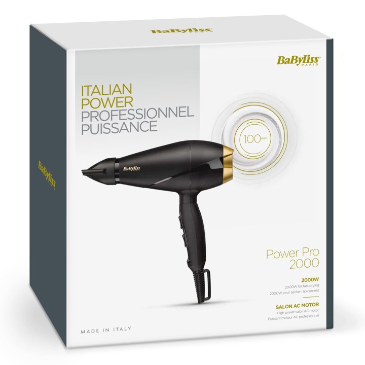 BaByliss 6704E Asciugacapelli 2000 W nero oro