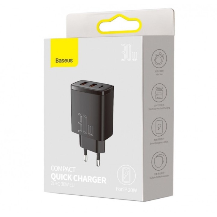 Baseus CCXJ-E01 Caricabatterie per dispositivo mobile Smartphone Smartwatch Tablet nero AC Ricarica veloce da interno