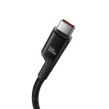 Baseus cavo ricarica rapida Fish-Eye USB C a USB C 1 m 100 W nero