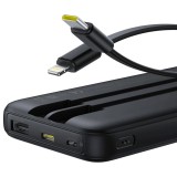 Baseus Lipow power bank con doppio cavo integrato e display 10000mAh 22.5W nero
