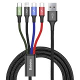 Cavo USB Baseus veloce 4in1 2xUSB-C / Lightning / Micro 3.5A 1.2m (nero)