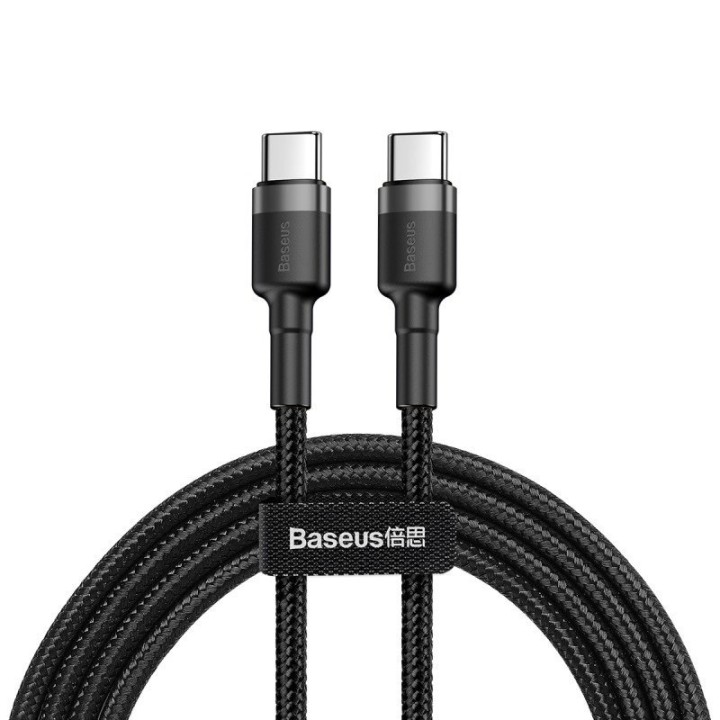 Cavo USB-C PD Baseus Cafule PD 2.0 QC 3.0 60W 1m (nero e grigio)