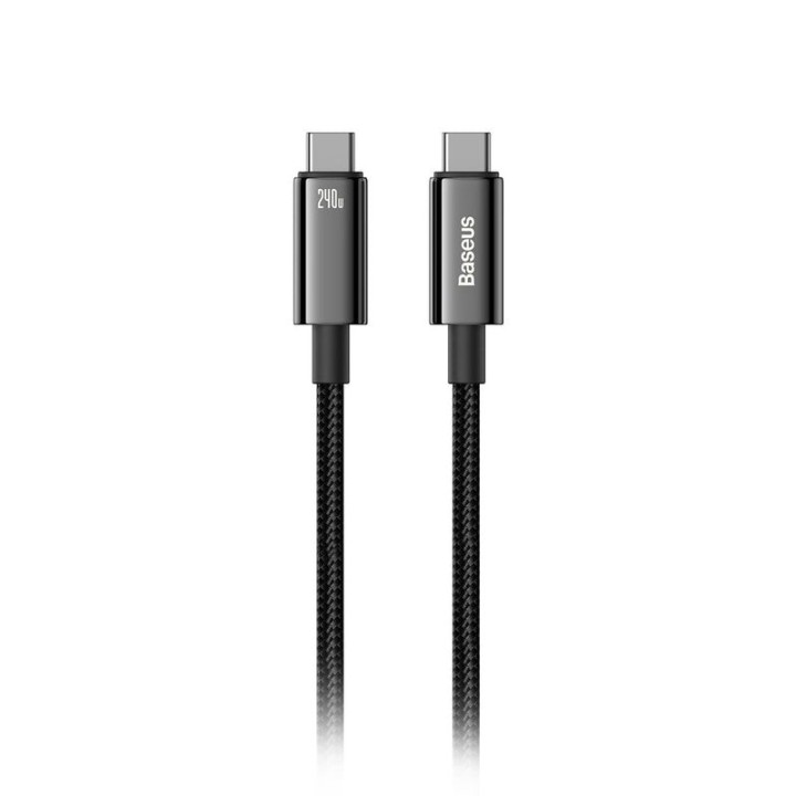 Cavo Baseus Tungsten Gold USB-C a USB-C 480 Mb/s QC 240 W PD 2 m nero