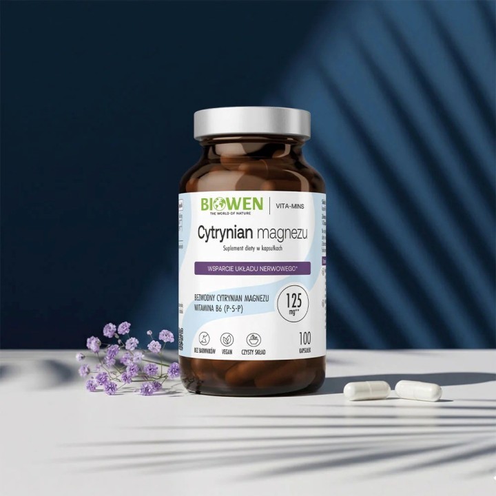 BIOWEN Magnesium Citrate – integratore alimentare per umani – 100 capsule