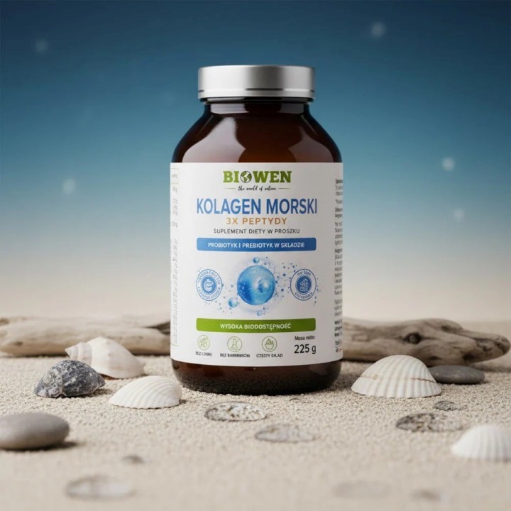 BIOWEN Collagene marino 3x Peptides – integratore alimentare per l'uomo – 225g