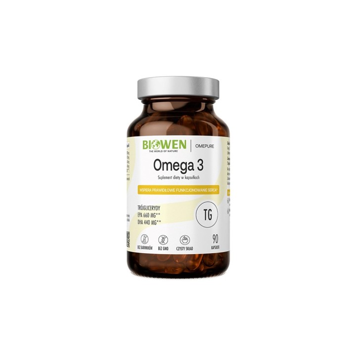 BIOWEN Omega 3 - 660 mg EPA 440 mg DHA – integratore alimentare per l'uomo – 90 capsule