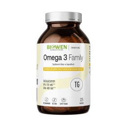 BIOWEN Omega 3 TG Family 720mg EPA 480mg DHA – integratore alimentare per l'uomo – 225 capsule