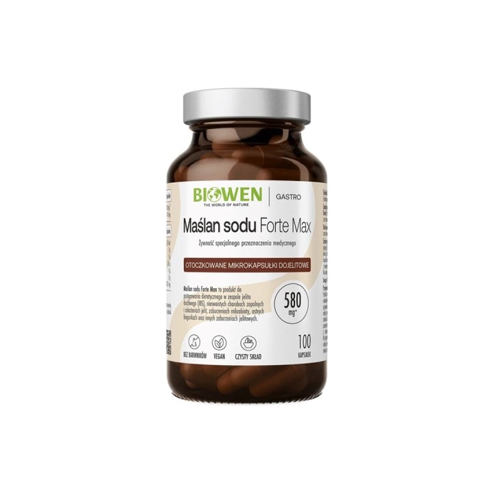 BIOWEN Sodium Butyrate 580 mg – integratore alimentare per l'uomo – 100 capsule