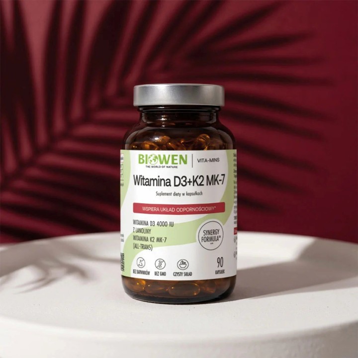 BIOWEN Vitamine D3 + K2 MK-7 – integratore alimentare per l'uomo – 90 capsule