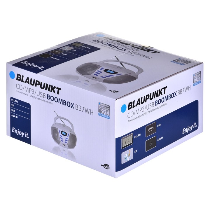 Blaupunkt BB7-WH Sistema stereo portatile digitale 2.4 W FM grigio MP3 riproduzione