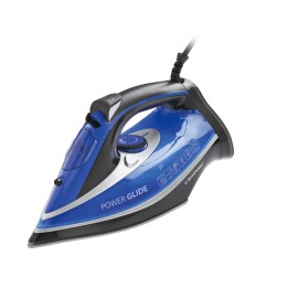 Blaupunkt HSI401 Ferro da stiro Ferro da stiro a vapore Piastra in acciaio inox 2600 W Blu Bianco