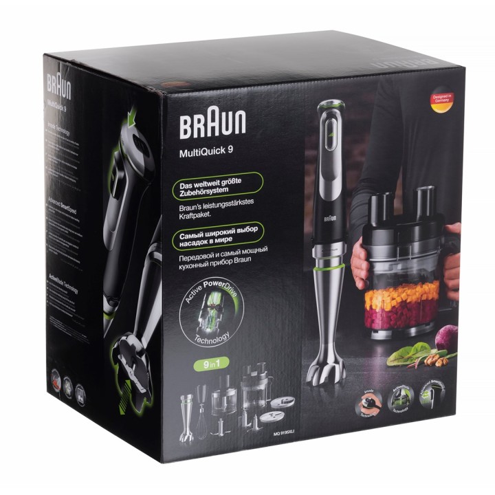 Braun MultiQuick 9 MQ 9195XLI 2 L Frullatore a immersione 1200 W nero acciaio inossidabile