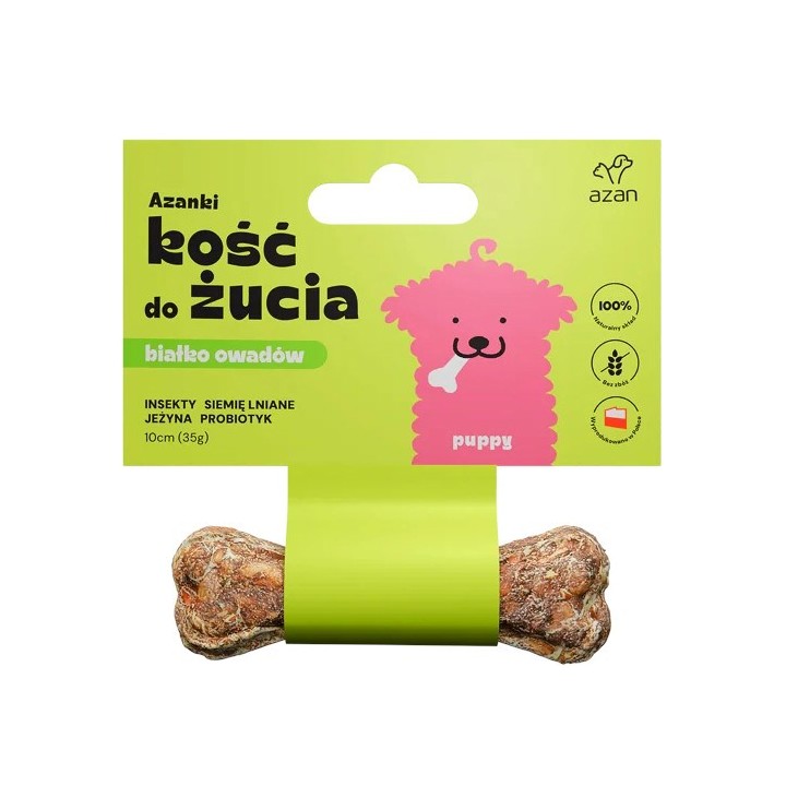 AZANKI Osso con insetti e probiotici cucciolo - snack per cani – 10 cm