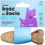 AZANKI Osso con salmone in pelle di salmone con timo e basilico a forma di pesce - snack per cani - 12 cm