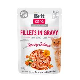BRIT Care Filetti in salsa salmone filetti in salsa – cibo umido per gatti – 85g