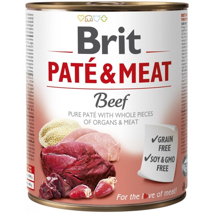 BRIT Paté & Carne con manzo - cibo umido per cani - 800g