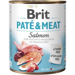 BRIT Paté & Carne con salmone - cibo umido per cani - 800g