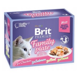 BRIT Premium Family Plate Filetti in gelatina Mix di gusti - cibo umido per gatti - 12x85g