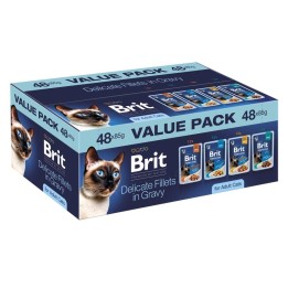 BRIT Premium by Nature Filetti delicati in salsa Box - cibo umido per gatti - 48x85g