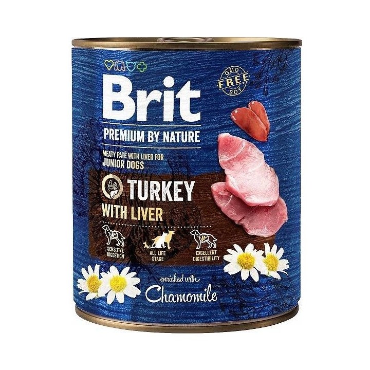 BRIT Premium by nature Junior Tacchino con fegato - cibo umido per cani - 800g