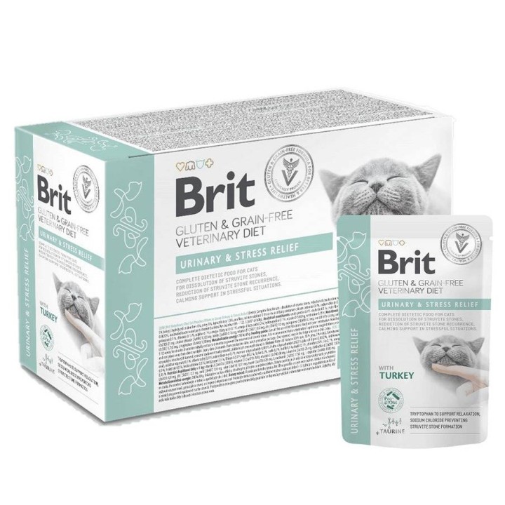 BRIT VD Urinary and Stress Relief Pouch - cibo umido per gatti - 12x85g