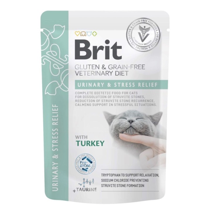 BRIT VD Urinary and Stress Relief Pouch - cibo umido per gatti - 12x85g