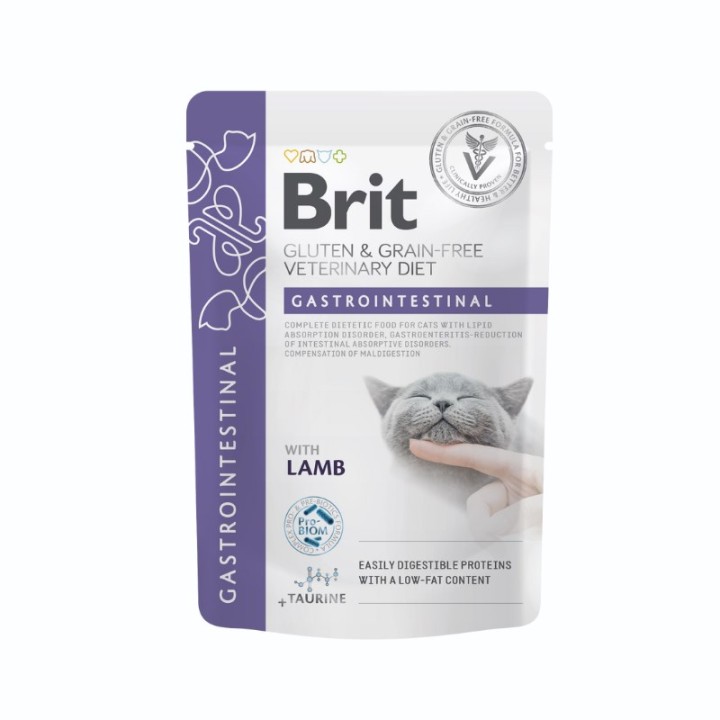 BRIT Veterinary Gastrointestinal Agnello - cibo umido per gatti - 12x85g