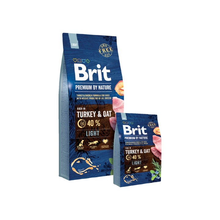 Brit Premium by Nature Light - cibo secco per cani - Mela Pollo Mais Tacchino 15 kg