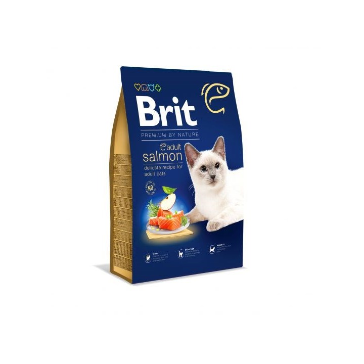 Cibo secco per gatti BRIT PREMIUM BY NATURE ADULT salmone 1 5 kg