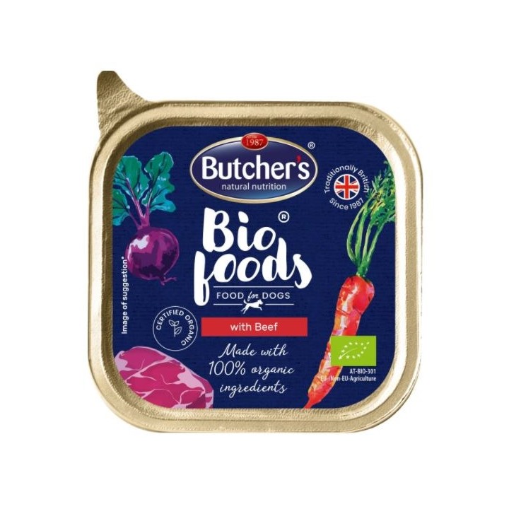 BUTCHER'S Bio Foods con manzo - Cibo umido per cani - 150 g