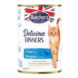 BUTCHER'S Delicious Dinners Pezzi con trota in gelatina - cibo umido per gatti - 400g